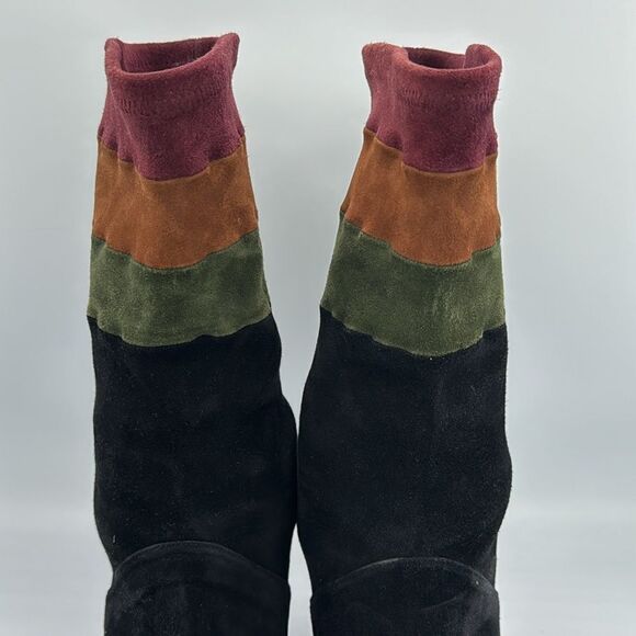 Manolo Blahnik Statlow Striped Stretch-Suede Bootie Size 37/ US 7 - Picture 4 of 12